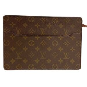 Louis Vuitton Brown Homme Bag Clutch Pochette Monogram